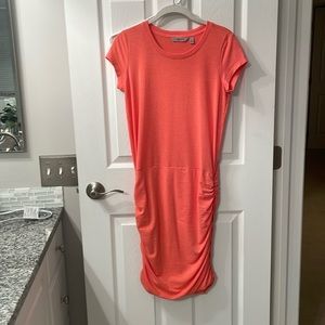 XS Athleta dress - raunched sides - coral